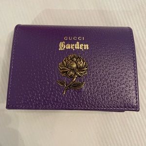 GUCCI Garden Purple Wallet with Gold Rose- BRAND NEW